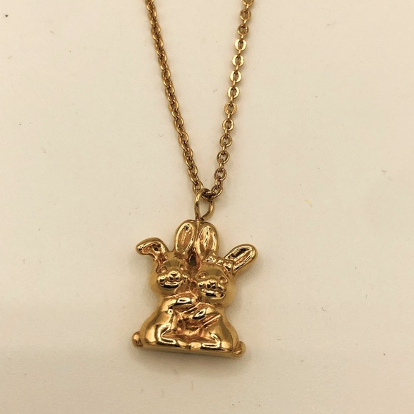 Adorable Love Bunnies Necklace - Picture 1 of 4